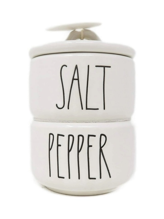 Rae Dunn Accessories - Rae Dunn nwt By Magenta 2 Piece Stacking Ceramic Salt & Pepper Cellars Set
